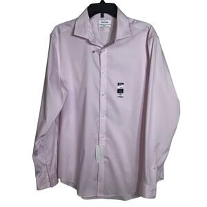 Calvin Klein Men's Steel Reg. Fit Modern Pincord Dress Shirt pink 16.5 34-35 $85